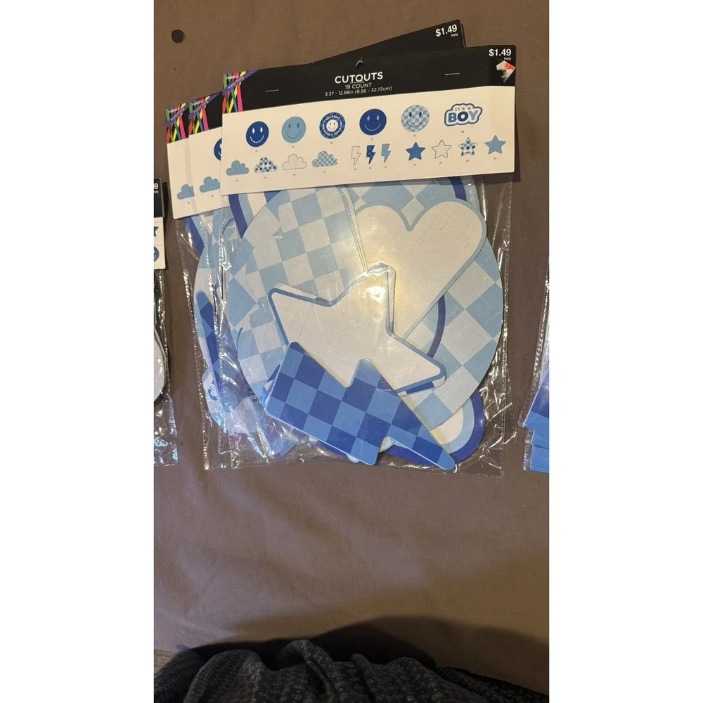 decorations CUTOUTS baby boy shower gender reveal party. Welcome Baby
